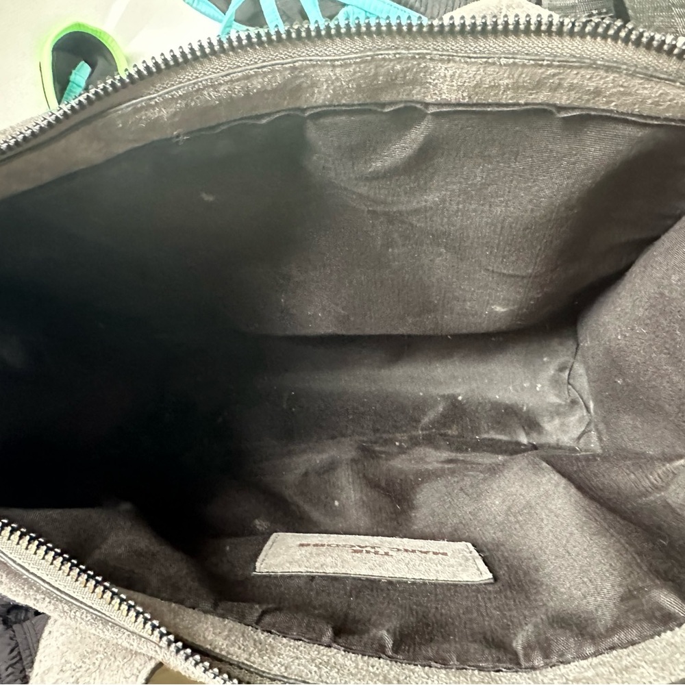 Grey velvet Canvas Tote Bag with Modern Minimalist Design - Picture 3 of 3